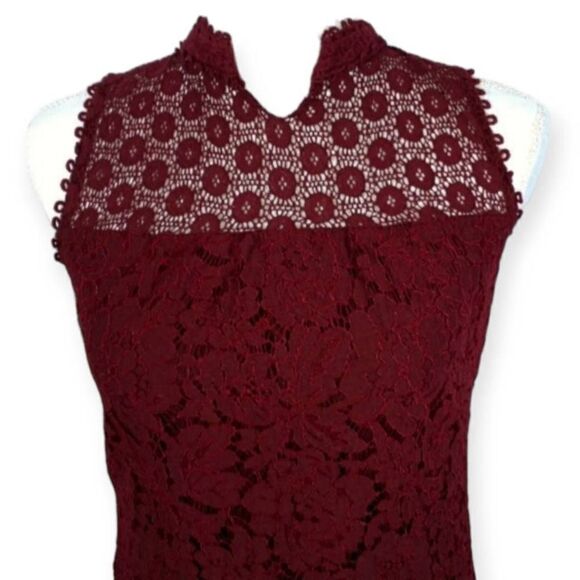 XHILARATION BURGUNDY LACE DRESS SZ.XS EUC - Picture 2 of 5